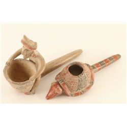 Lot of 2 Pottery Pipes