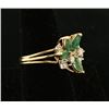 Image 2 : Ladies Vintage Diamond & Emerald Ring