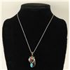 Image 2 : Silver, Coral & Turquoise Pendant with Bear Claw
