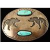 Image 1 : Navajo Turquoise & Silver Bear Belt Buckle