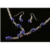 Image 1 : Blue Lapis Silver Y Necklace Set