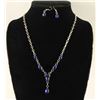 Image 2 : Blue Lapis Silver Y Necklace Set