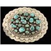 Image 1 : Navajo Turquoise Cluster Pin/ Pendant