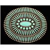 Image 1 : Zuni Needlepoint Turquoise Cluster Belt buckle
