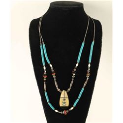 Double Strand Turquoise Beaded Necklace