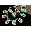 Image 1 : Natural Turquoise Bear Paw Necklace Set