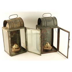 Collection of 2 Antique Ships Lanterns