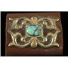 Image 1 : Navajo Turquoise & Silver Leather Wrist Cuff
