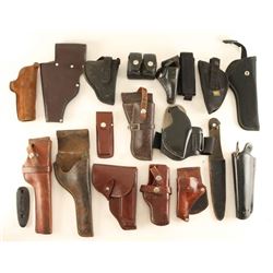 Boxed Lot of Holsters & Ammo Pouches