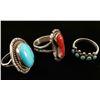 Image 2 : Lot of 3 Sterling Silver Rings