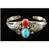 Image 1 : Sterling, Coral & Turquoise Ladies Bracelet