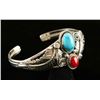 Image 2 : Sterling, Coral & Turquoise Ladies Bracelet