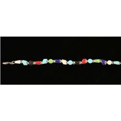 Turquoise & Multi Gemstone Tennis Bracelet