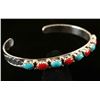 Image 2 : Turquoise & Coral Silver Ladies Bracelet