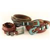 Image 1 : Lot of 3 Turquoise Inlaid Buckles with Belts