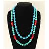 Image 1 : Lot of 2 Turquoise Magnesite & Silver Necklaces