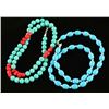Image 2 : Lot of 2 Turquoise Magnesite & Silver Necklaces