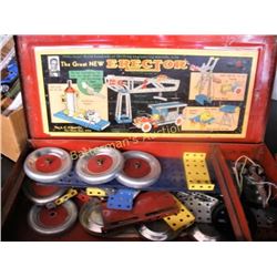 Antique Erector Set in Metal Box