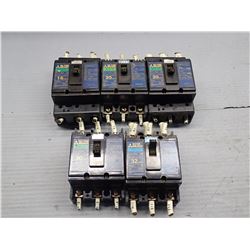 MITSUBISHI CIRCUIT BREAKERS *LOT OF 5* *SEE PICS FOR DETAILS*