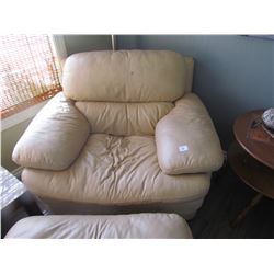 leather chair and ottoman