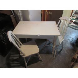 Antique table and two chairs