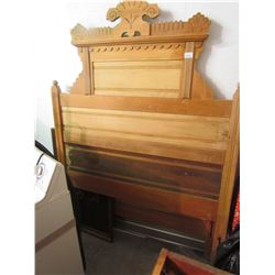 Antique Oak Head Board and Foot Board