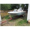 Image 1 : FISHING BOAT, FIBRE GLASS, HAS BEEN IN THE WATER THIS SEASON, RUNS GOOD, JOHNSON70 OUT BOARD MOTOR