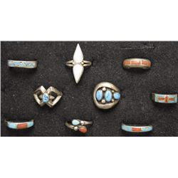 EIGHT NAVAJO RINGS