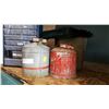 Image 1 : METAL PAILS AND ATLANTIC TRAVEL BAG AND 2 METAL GAS CANS
