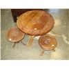 Image 1 : 3 PIECE ROUND CARVED ENDTABLE SET