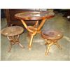 Image 2 : 3 PIECE ROUND CARVED ENDTABLE SET