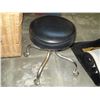 Image 1 : BLACK LEATHER ROLLING STOOL
