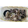 Image 2 : TWO OVAL TRAYS OF VINTAGE JEWELLRY