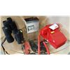 Image 1 : GARMIN GPS IN BOX AND RED DATA PHONE AND 2 BINOCULARS