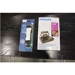 NEW PHILIPS INDOOR HDTV PASSIVE DIGITAL ANTENNA AND NEW UNIVERSAL REMOTE