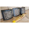 Image 2 : THREE DECORATIVE WALL HANGINGS AND VINTAGE PARASOL UMBRELLA