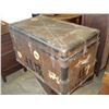 Image 1 : ANTIQUE 1941 METAL AND LEATHER BOUND TRUNK