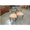 Image 1 : TWO ANTIQUE BALLOON BACK PARLOR CHAIRS