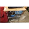 Image 1 : CHROME KITCHEN CART AND POT