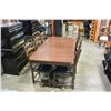 Image 2 : DARK WALNUT DINING TABLE WITH JACKNIFE LEAF AND 6 LEATHER SEAT CHAIRS