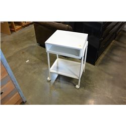 WHITE IKEA ROLLING END TABLE