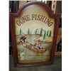 Image 1 : GONE FISHING WOOD SIGN