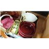 Image 2 : DEPRESSION CRANBERRY GLASS AND ART GLASS AND FIESTA WARE