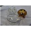 Image 2 : THREE GLASS FOOTED BOWLS