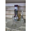 Image 1 : ART GLASS VASE CRYSTAL PERFUME BOTTLE AND FROSTED SATIN FIGURAL DISH