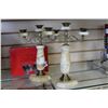 Image 1 : TWO ONYX AND BRASS CANDLEABRAS AND SET OF NEW SPICE JARS
