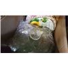 Image 2 : PUNCH BOWL SET AND PLATTERS AND TRAY OF VINTAGE ITEMS FLASHLIGHT ETC