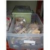 Image 1 : TOTE OF STAMPS CRAFT SUPPLIES VINTAGE TIN BOX ETC