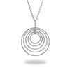 Image 1 : Sterling Silver Dangle Diamond Cut Circle Necklace