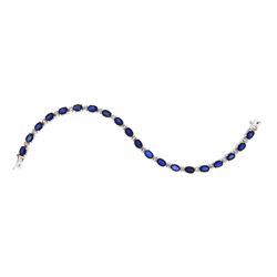 14KT White Gold 11.08ctw Sapphire and Diamond Bracelet